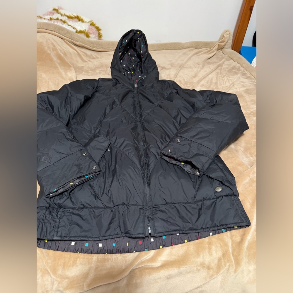 Burton Ski Black Hooded Reversible Puffer Jacket Medium